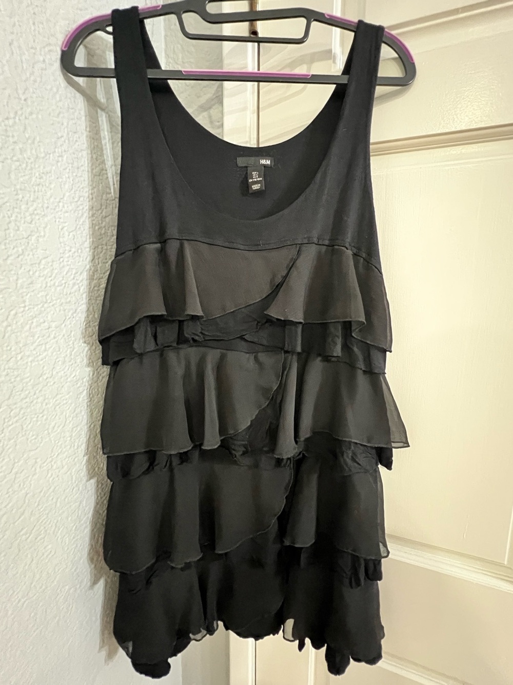 H & M tank ruffle mini dress